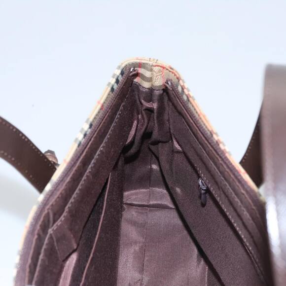 Burberry Nova Check Hand Bag Canvas Black Beige - Picture 14 of 16